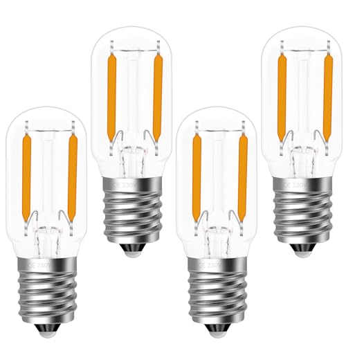 Vemfay E14 LED Warmweiss 2W Kühlschranklampe T22 Lampe 250LM Ersatz Glühbirne E14 25W 2700K Leuchtmittel e14 für Salzlampe Nachtlicht Kronleuchter Nicht Dimmbar 230V AC 4 Stück