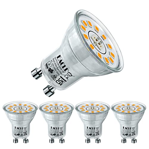 EACLL Mini GU10 Warmweiss 3.5 Watt Ersetzt 50W Halogen Leuchtmittel 4er Pack 450 Lumen 3000K Birnen AC 230V Flimmerfrei Strahler Abstrahlwinkel 120 Grad Spot Nicht Reflektor Lampen