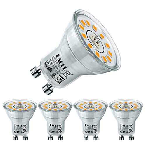 EACLL Mini GU10 LED Warmweiss 3.5 Watt Ersetzt 50W Halogen Leuchtmittel 4er-Pack 450 Lumen 3000K Birnen AC 230V Flimmerfrei Strahler Abstrahlwinkel 120 Grad Spot Nicht Dimmbar Reflektor Lampen