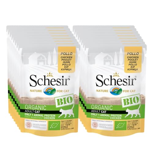 Schesir Cat Bio Monoprotein Huhn Katzenfutter nass 16 Beutel x 85 g