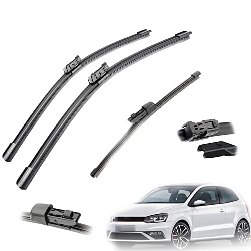 3-teiliges Set Zubehör für Scheibenwischerblätter für die vordere und hintere Scheibe für VW für Polo 6R Schrägheck 2009 2010 2011 2012 2013 2014 2015 2016 2017