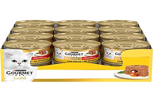 Purina Gourmet Gold Herz weich feucht Katze mit Huhn - 24 Dosen 85 g Packung mit 24 x 85 g