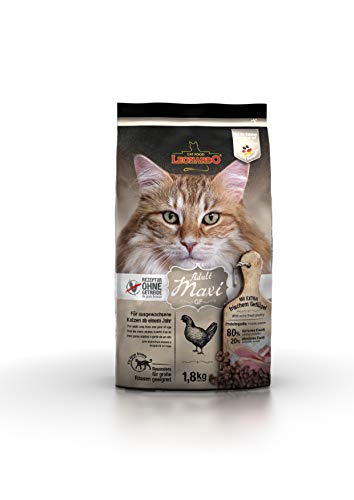 Leonardo Adult GF Maxi 1 8kg Katzenfutter Getreidefreies Trockenfutter für Katzen Alleinfuttermittel für große Katzenrassen ab 1 Jahr