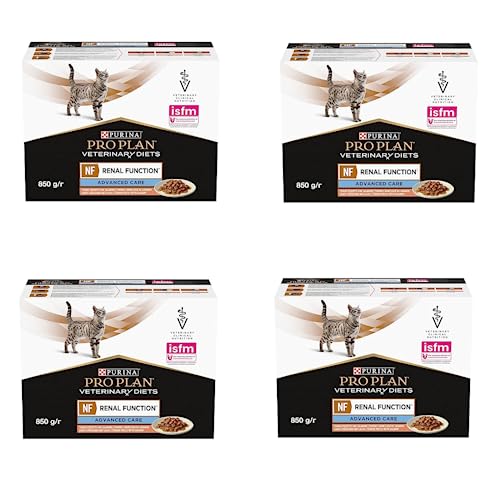 Purina Pro Plan Veterinary Diets NF RENAL Function Advanced Care Lachs 4er Pack 4 x 10 x 85 g Frischebeutel Kann dabei helfen die Nierenfunktion von Katzen zu unterstützen