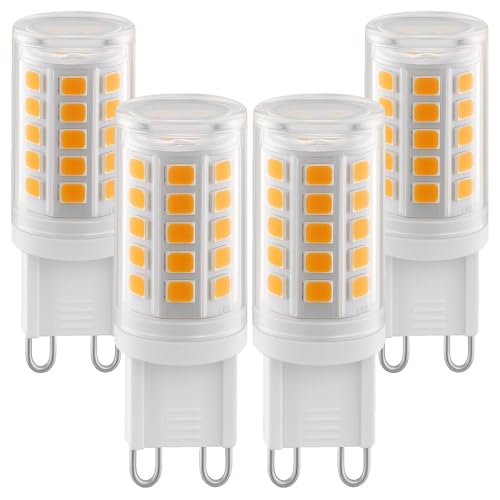 G9 LED Birnen 2W Warmweiß 2700K 320LM Energieeinsparung Lampe äquivalent zu 28W Halogen Kein Flimmern GU9 LED Leuchtmittel für Hausbeleuchtung Dekor Kronleuchter Nicht Dimmbar 220-240V 4 Pack