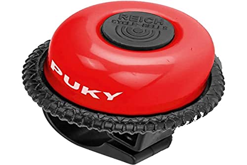 PUKY G18 Kinder Drehring Glocke 18 mm Helltönende Klingel für PUKYLINO WUTSCH PUKYMOTO FITSCH Leichtgängige Kinderfahrradklingel mit robuster Pulverbeschichtung rot