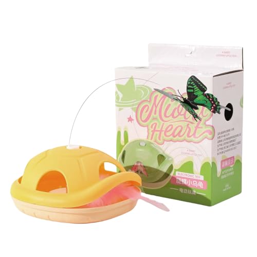 Generisch Cat Wand Toy Electronic Teaser Stick Self-Moving Butterfly Interactive Exercise Tool Easy to Build Hunting Simulation Fun for Indoor Pet Playtime 7.09x6.3x9.84 Inches