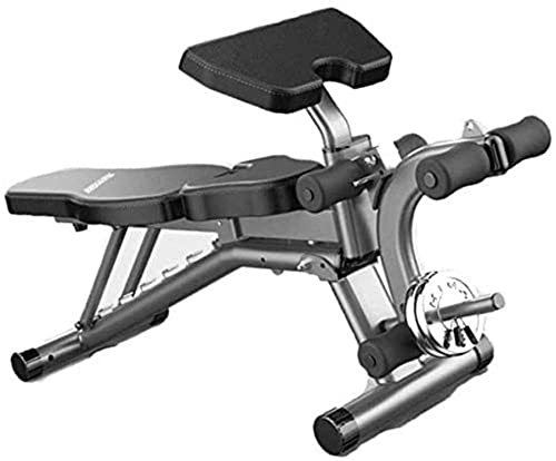 XDLEDMKIZ Multifunktionale klappbare Hantelbank für Zuhause verstellbare Trainingsbank Liegestütze Fitnessstuhl Hantelbank Zusatzgeräte für Männer und Frauen