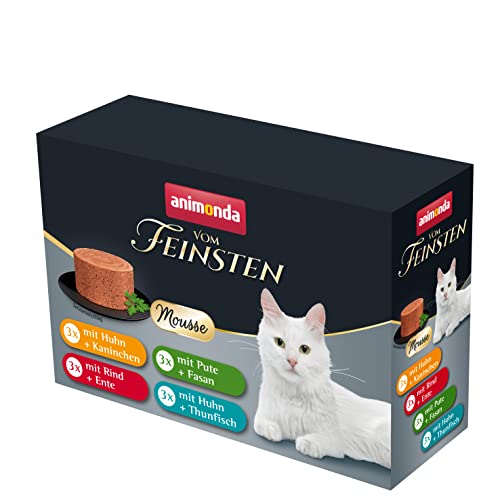 vom Feinsten Mousse Nassfutter-Vielfalt 12 x 85 g Katzenfutter nass ohne Getreide und Zucker von animonda mitfrischen fleischlichen Zutaten
