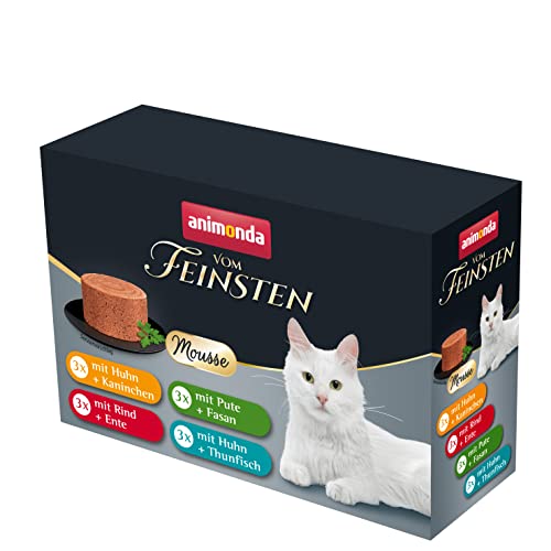 animonda vom Feinsten Mousse Katzenfutter Nass Katzennassfutter für Erwachsene Katzen zuckerfrei Mousse-Vielfalt 1 x 12 x 85 g