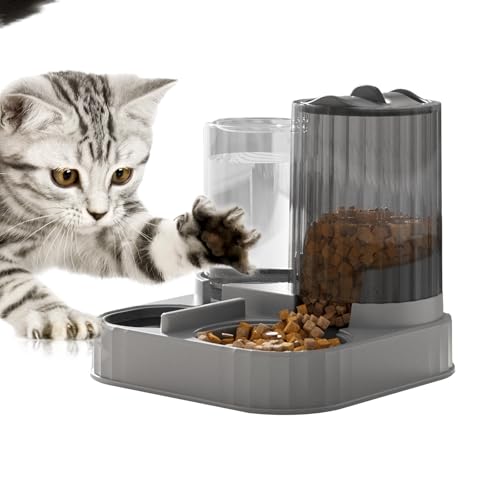 WJnflQN Automatischer Katzenfutterautomat Großer 2 in 1 Fressnapf Spender - Automatischer Futterautomat Für Katzen Trockenfutter Wasserspender - Für Kleine Und Mittelgroße Hunde Katzen Haus Wohnung
