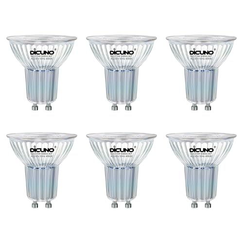 DiCUNO LED GU10 Lampen 5W ersetzt 50W Halogenstrahler Neutralweiß 4000K MR16 Reflektor LED Spots 600lm 40 Grad Abstrahlwinkel kein Flackern nicht dimmbar 6er Pack