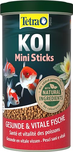 Tetra Pond Koi Mini Sticks - Koi-Futter für farbenprächtige Fische und eine verbesserte Wasserqualität 1 L Dose
