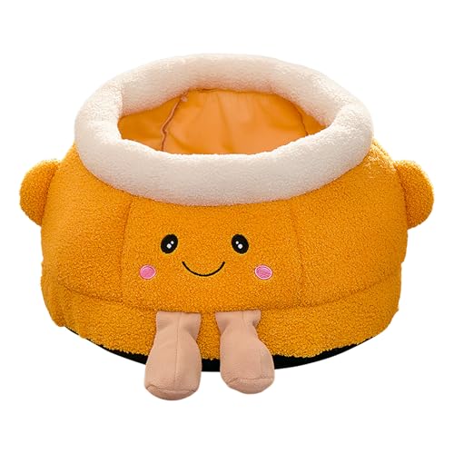 Katzenbett niedlich weich warm in Orangenform Zubehör für Höhle für für Innen Außen Winter Auto Camping Büro Nachttisch Fenster Stuhl Zimmer