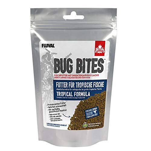 Fluval Bug Bites mit Insektenlarven fuer tropische Fische langsam sinkendes 1 4 2 0mm 125g