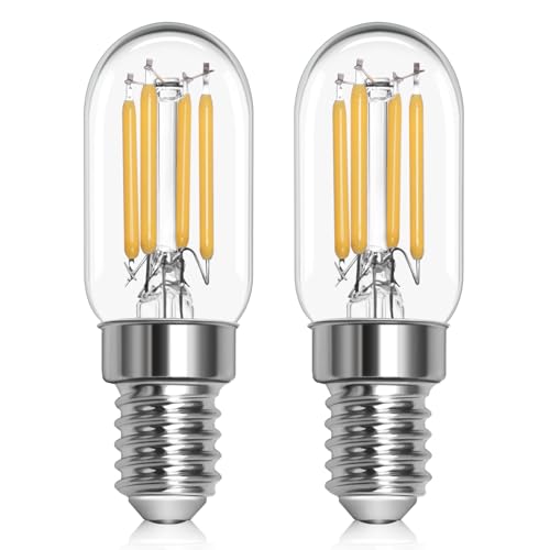 LED Kühlschranklampe E14 2W 230Vühbirne Kühlschrank Led T22 E14 Kaltweiß 6000K Ersatzühlampe 25W 30W Halogenlampe Nicht Dimmbar für Nachtlicht Salzlampe Kronleuchter Nähmaschine 2er Set