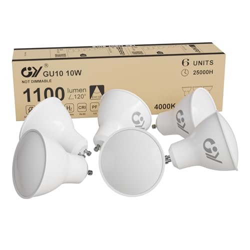 GY Neutralweiss 10W 4000K 1100lm Neutralweißühbirnen Äquivalent 100W Reflektor Lampen Birnen 6 stück