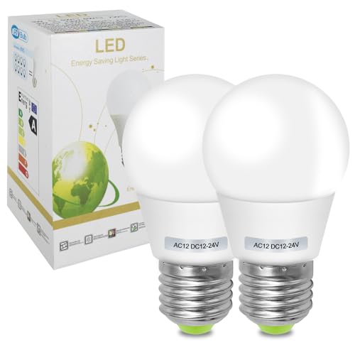 TRIJZHOU E27 Edison-LED-Glühbirnen 3W AC12V DC12V-24V Warmweiß 3000K Ersatz-Glühlampe 30W Nicht Dimmbar 270 Grad Leuchtmittel für Wohnmobil Gartenhaus Boote nicht Haushaltsbeleuchtung 2er-Set