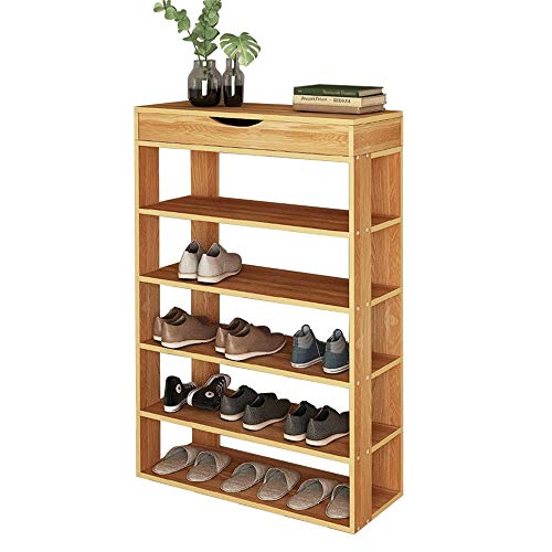 sogesfurniture Holz Schuhregal 5 Ebenen Schuhschrank Schuhablage Standregal Schuhständer für 20 Paar Schuhe ideal für Diele Flur Treppenhaus 75 x 30 x 94cm Teak BHEU-L24-TK