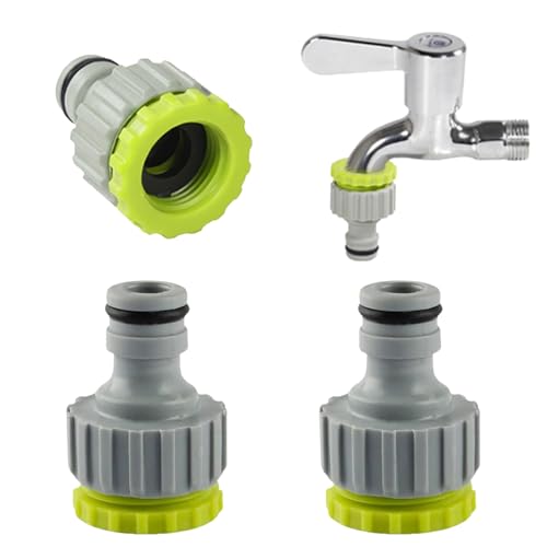 3 Stück Wasserhahn Adapter Gartenschlauch Anschluss 1 2 Zoll 3 4 Zoll 2-in-1 Garten Hahnverbinder Wasserhahnanschluss Schlauchanschluss Set für Bewässerungs Schlauch Gewinde Anschluss Hahnadapter