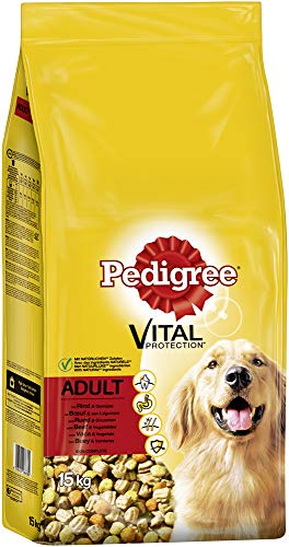 Pedigree Hundefutter Trockenfutter Adult mit Rind und GemÃ¼se 1 Beutel 1 x 15kg