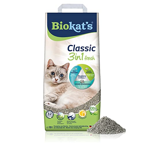 Biokat s Classic fresh 3in1 Frühlings Duft   Klumpende Katzenstreu 3 unterschiedlichen Korngrößen   1 Sack 1x 10 L