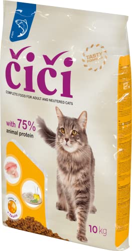 CiCi Komplett-Trockenfutter für Katzen für Erwachsene und kastrierte Katzen mit Fisch 10 kg