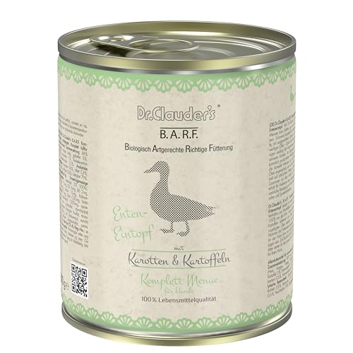 Dr. Clauder s Nassfutter für Hunde Barffutter 6 x 800 g verschiedene Geschmacksrichtungen 6 x 800 g Enteneintopf