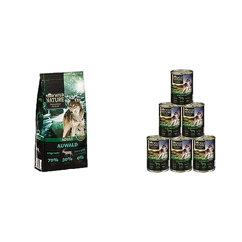 Dehner Wild Nature Hundetrockenfutter Adult Auwald 12 kg Wild Nature Hundefutter Adult Bergweide 6 x 800 g 4.8 kg