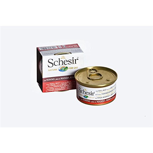 Schesir Natural Thunfisch Rind mit Reis 24x 85g Katzenfutter