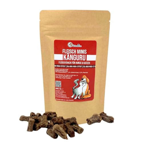Pfotenliebe Leckerlies für Katzen und Hunde Fleisch Minnis KÄNGURU 100g
