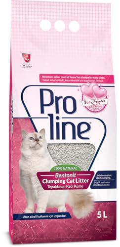 Pro Line Clumping Cat Litter Flocked Katzenstreu Babypuder 5L 4 Stück