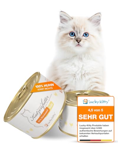  Huhn 95% Fleisch I Lebensmittelqualität I für Kitten keine Zusätze I Katzennassfutter 16x200g