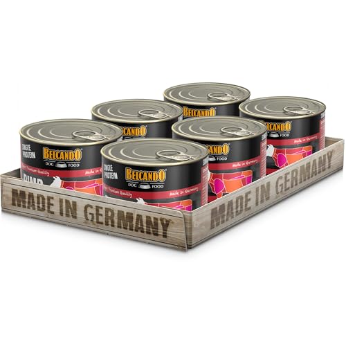 BELCANDO Single Protein Dose 6x200g Rind Sortenreines Nassfutter für Hunde Monoprotein Feuchtfutter