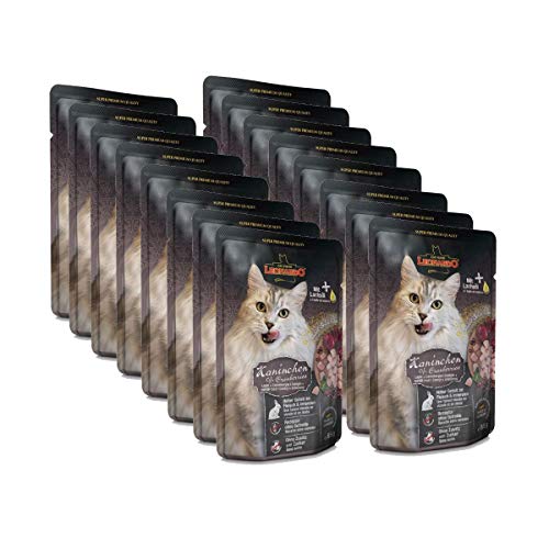Leonardo Nassfutter für Katzen im Frischebeutel Kaninchen Cranberries 16x85g