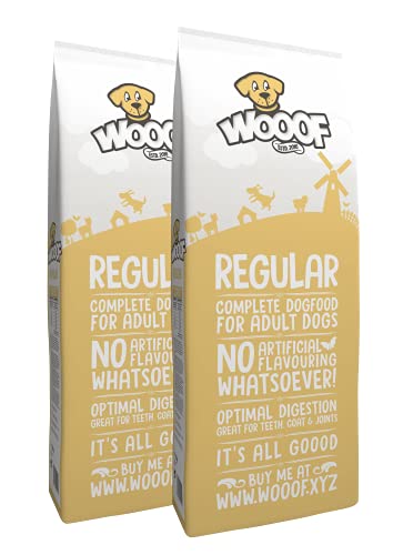 WOOOF Regular 36kg kaltgepresstes Hundefutter mit Rindfleisch Trockenfutter natürliche Zutaten leicht verdaulich ohne Weizengluten
