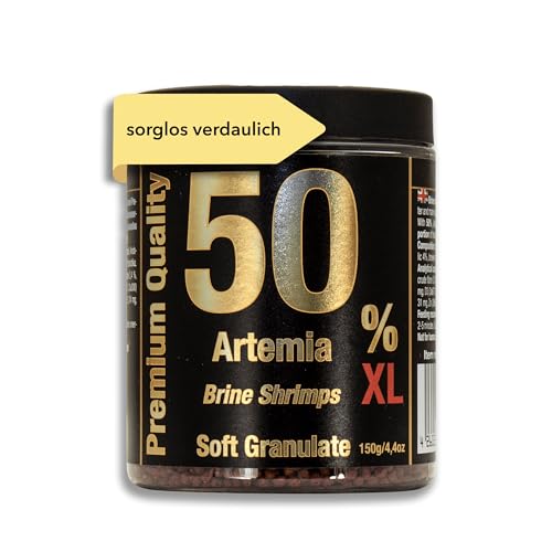 Premium XL Fischfutter Aquarium mit 50% Artemia FÜR WACHSTUM FARBENPRACHT - sehr gut verträgliches Softgranulat 300ml - Aquarienfischfutter Kampffisch Futter Garnelenfutter