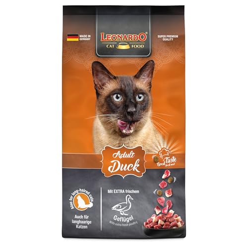 LEONARDO Adult Duck 7 5kg Katzenfutter Trockenfutter für Katzen Alleinfuttermittel für ausgewachsene Katzen Aller Rassen ab 1 Jahr
