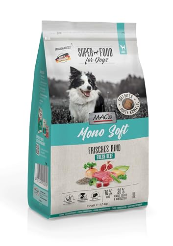 Mac s Halbfeuchtes Hundefutter weiche Textur hoher Fleischgehalt verschiedene Geschmacksrichtungen 1 5 kg Rindfleisch