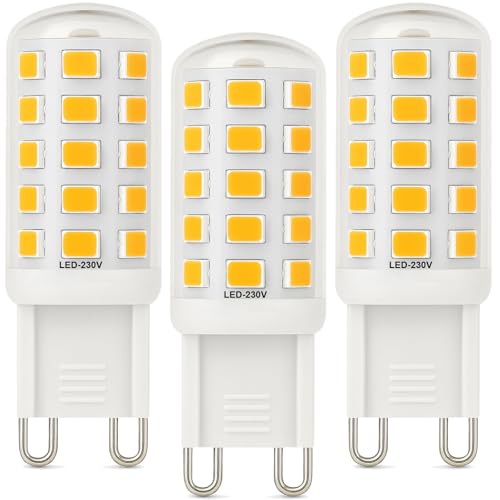 Brantoo G9 LED Glühbirnen 3W Entspricht 40W Halogen Glühbirnen G9 Sockel Energie sparen LED Lampe Kein Flimmern Nicht dimmbar AC 220-240V Warmweiß 2700K 3 Stück 1er Pack