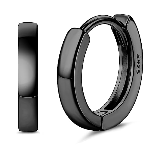 ORAZIO 925 Sterling für Teenager Jungen Kleine Schwarze Schlaf Echt Diamant für Damen Einfache Unisex Minimalistische Feinschmuck Geschenke