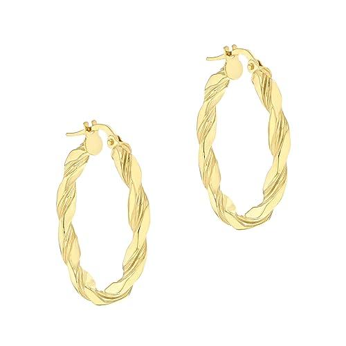 Carissima Gold Damen 25 mm Twist Creole Ohrringe 9k 375 Gelbgold 1.51.0709