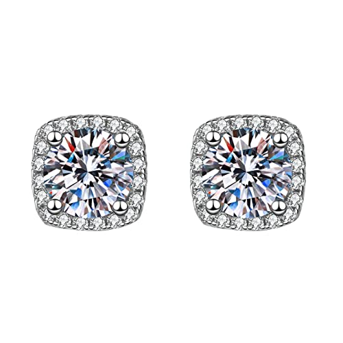 Ohrstecker-Set mit eingelegten Ohrsteckern Moissan-Form rechteckige Ohrringe Clip-on-Creolen Kostüm Eine Größe Metall Kein Edelstein