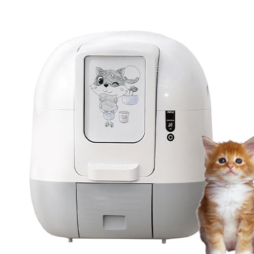 BREZO Selbstreinigende Katzentoilette Automatisches Katzenklo Mehrere Katzen Mit App-Fernbedienung Intelligenter Radar-Sicherheitsschutz