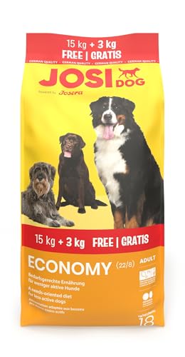 JosiDog Economy 1 x 15 3kg Adult Premium Trockenfutter für ausgewachsene weniger aktive Hunde mit viel tierischem Protein Powered by JOSERA Hundefutter Alleinfutter 1er Pack