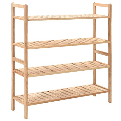 Festnight Shoe Rack Schuhaufbe Wahrung Walnussholz Massiv 69x26x81 cm