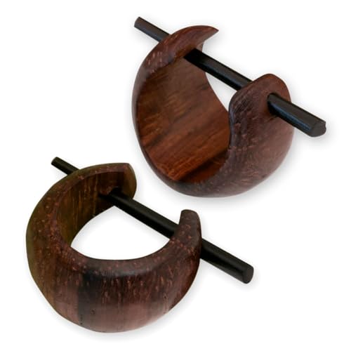Fly Style Damen Ohrringe Creolen aus Holz - Kleine Kreolen - Natur Damen Schmuck