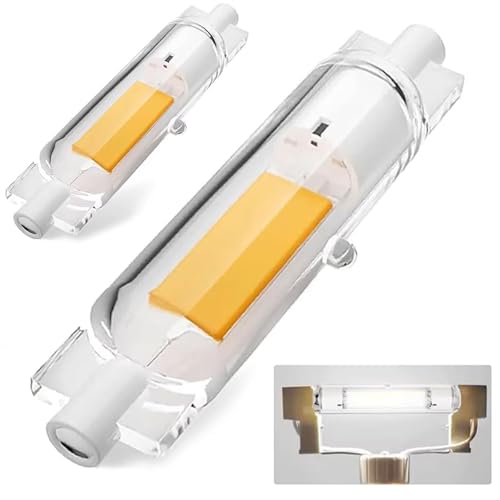 Dvnoua R7S LED 78mm Dimmbar 20W R7S LED 78mm Ersatz für 200W J78mm Halogenstab Kaltweiß 6000K 2000LM Kein Flackern 360 Abstrahlwinkel AC 220-240V für Zuhause Außenbeleuchtung 2 Stück