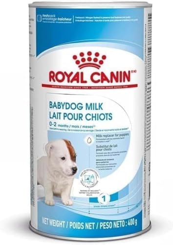 Royal Canin Babydog Milk 4 x 100 g Welpen Milch in Pulverform Zur Unterstützung des Verdauungssystems Angepasster Laktosegehalt Enthält hochverdauliche Proteine