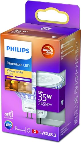 Philips LED Classic GU5.3 WarmGlow Lampe 25 W Reflektor dimmbar silber warmweiß 1 Stück 1er Pack